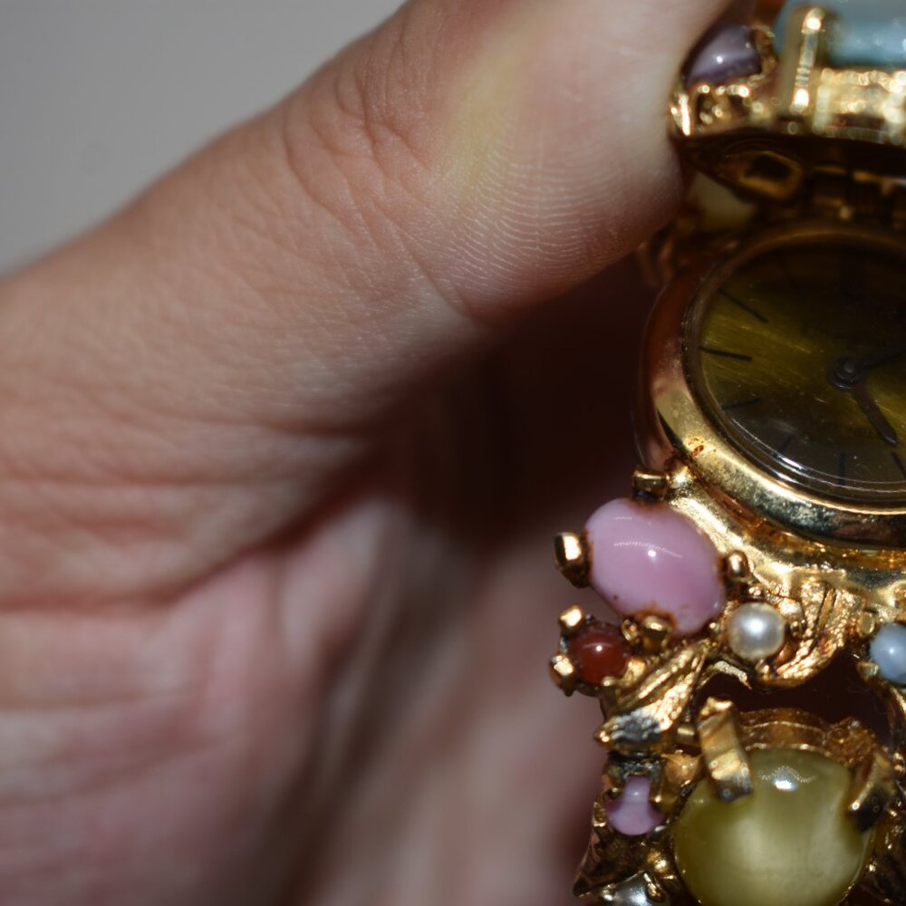 1950's Crawford Moonglow Bejeweled Watch - Picture 10 of 10